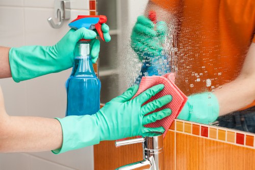 Cleaner preparing a Richmond property for move out handover