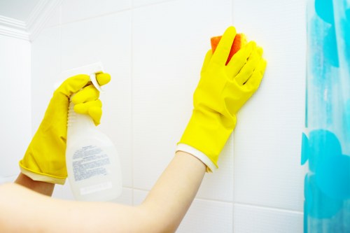 Upholstery cleaning equipment preparing to clean a fabric sofa in Richmond
