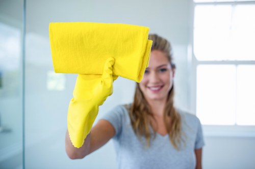 Cleaner working on a Richmond property with access planning