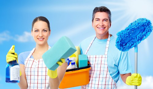 Deep carpet cleaning equipment in a Richmond apartment hallway